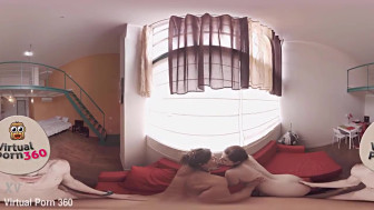 VR Porn Amber and Julia share a penis

